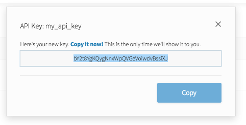 A created API Key