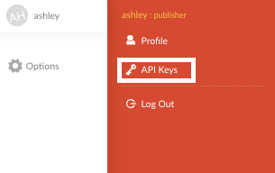 Once you click your profile, a Profile menu displays.
    The API Keys option is located under the first option, which is 