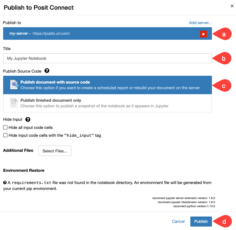 This is an image of the Publish
  to RStudio Connect menu