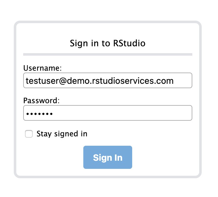 RStudio Workbench - Sign in to RStudio window